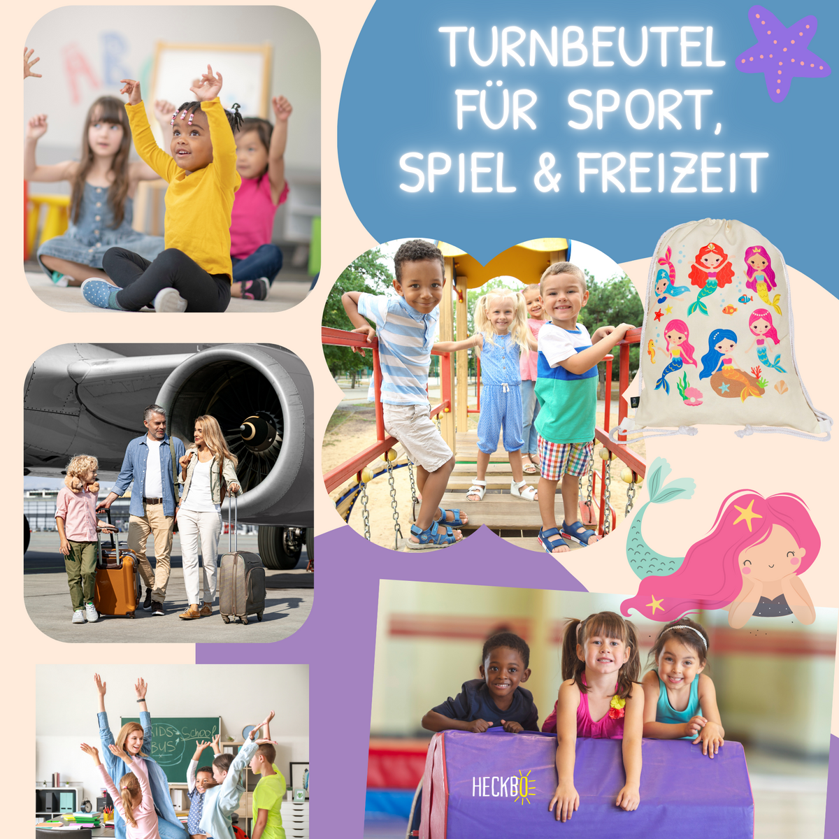 Sporttas zeemeermin beige