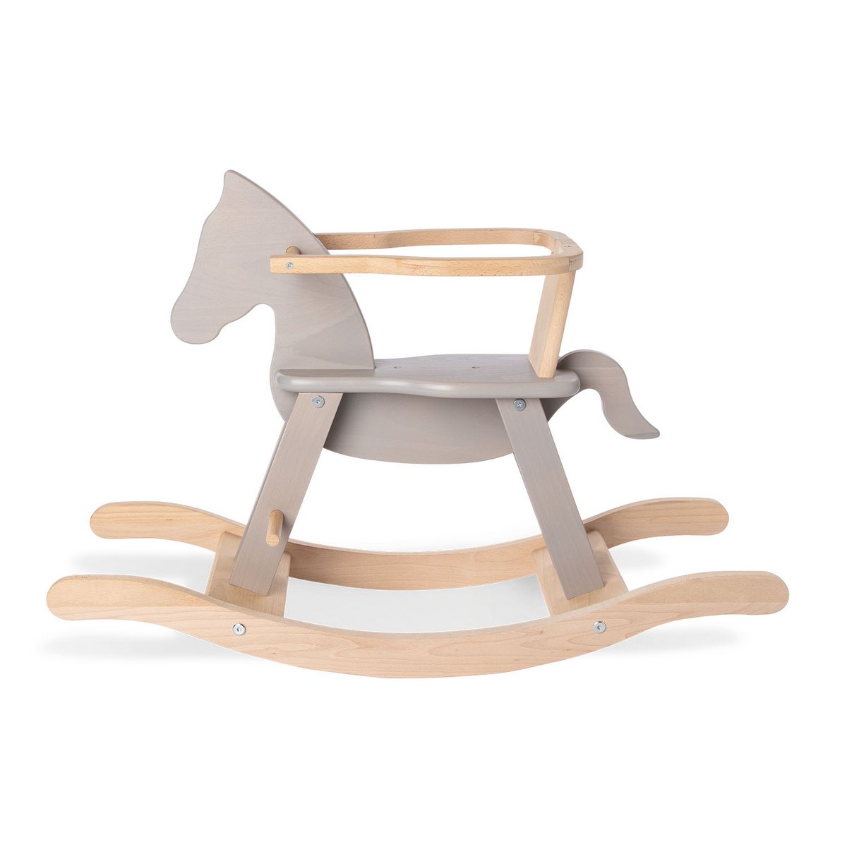 Rockled paard "Pinolino" met ring, grijs/natuurlijk