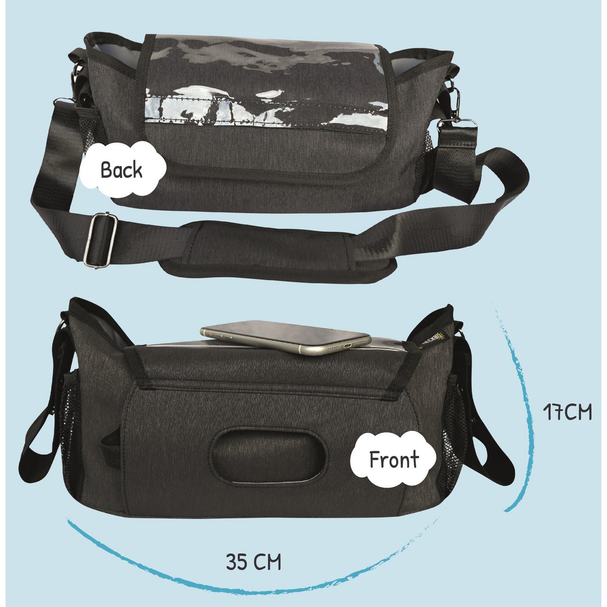 Baby Stroller Bag met een smartphonietas
