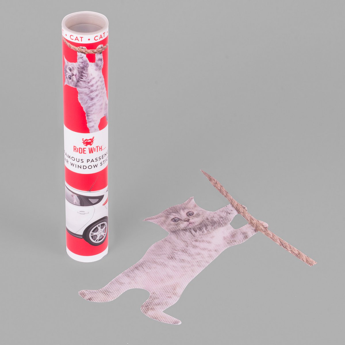 Rit Met Hangende Kat - Raamsticker "Kat"