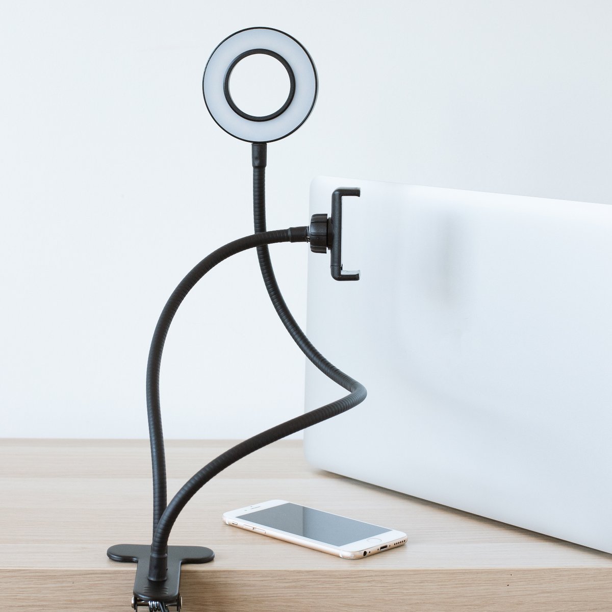 Vlogging Light - LED Selfie Ring Light met Smartphone Houder