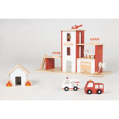 Brandweerkazerne "Ben" met accessoires